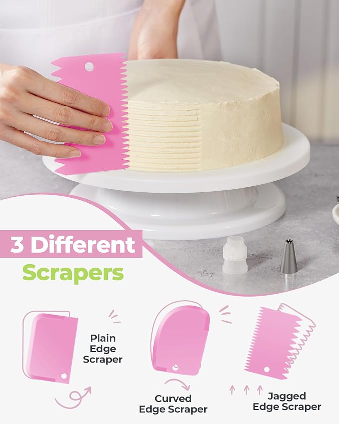 Kootek 32 Piping Bags and Tips Set Frosting Piping Kit for Beginners & Pros | Storage Case, Baking Supplies Tools, 24 Icing Tips, 2 Reusable Piping Bags, 3 Scrapers, for Cupcake Cookie Cake Decorating