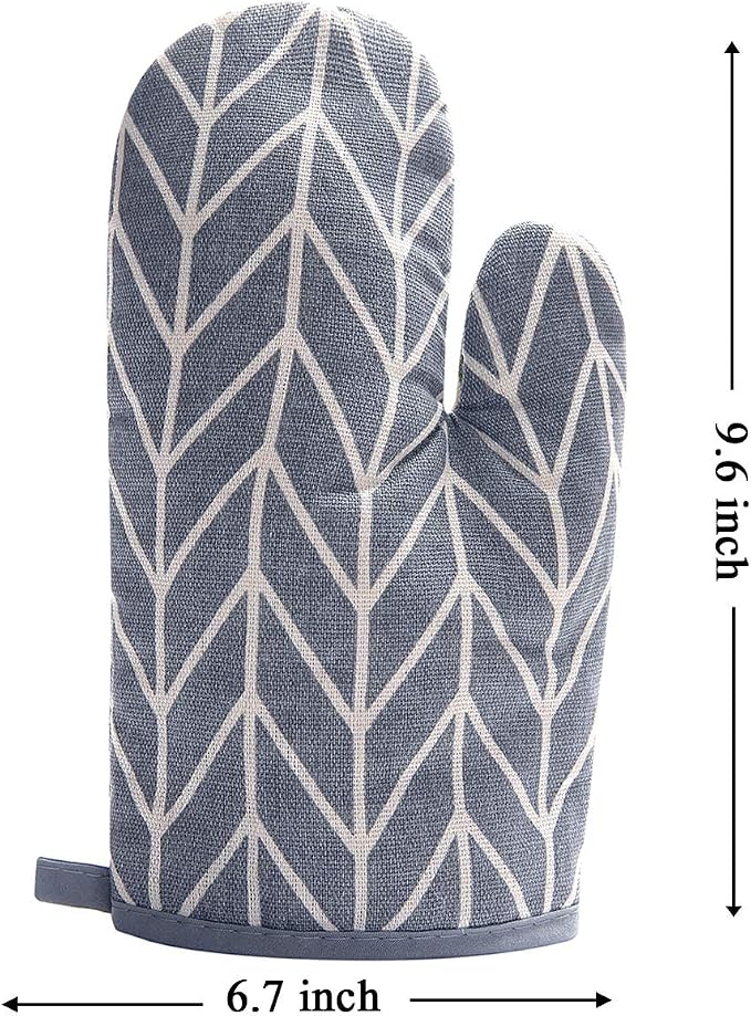 WinChange Oven Mitts and Potholders BBQ Gloves-Oven Mitts and Pot Holders Sets with Recycled Cotton Infill Silicone Non-Slip Cooking Gloves for Cooking Baking Grilling (4-Piece Set,Grey)