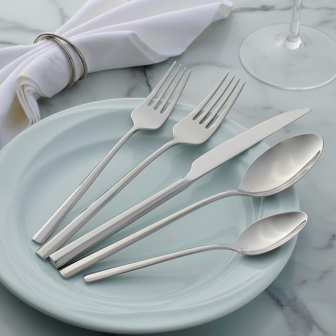 Oneida Doublet 20-Piece 18/0 Silverware Set for 4, Flatware | mirror finish, dishwasher safe | includes knives, forks, and spoons | cutlery set for kitchen and dining