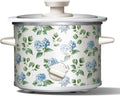 COOK WITH COLOR 2QT Mini Electric Round Slow Cooker - Adjustable Settings, Removable Stoneware Pot, Tempered Glass Lid, Dishwasher Safe, Cool-Touch Side Handles, Floral Blue/Green