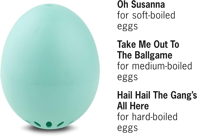 BeepEgg Basic Turquoise – Egg Timer for Boiling Eggs – Musical Egg Cooker for Soft, Medium, Hard Eggs – Food Safe – Singing Floating Egg Timer – Egg Cooker for 3 Levels of Doneness - Brainstream