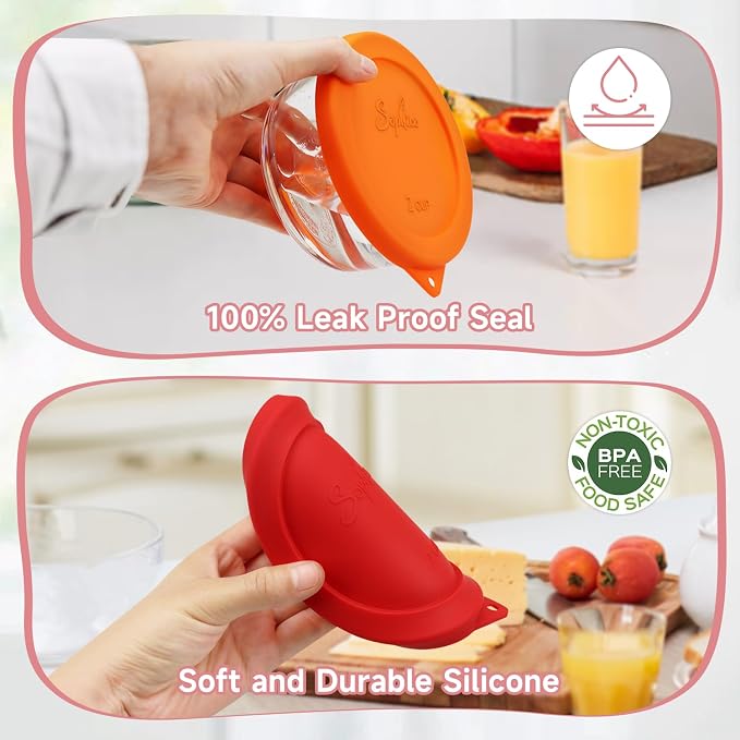 SOPHICO 2 Cup Silicone Lids Replacement for Pyrex & Anchor Hocking 7200-PC | Food Grade Silicone, Leakproof、Airtight Lids, Dishwasher Microwave Safe