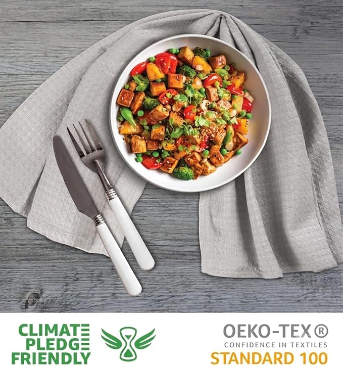 Urban Villa Kitchen Towels Cotton Dish Towels 20”x30” (Set of 6) Smoke