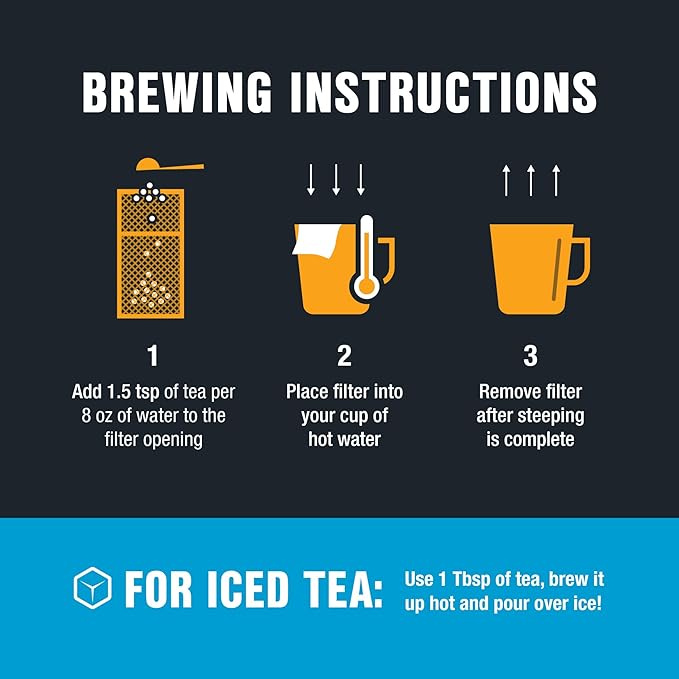 Tiesta Tea Loose Leaf Filters for Brewing, Disposable Infuser for Hot & Iced Drinks, Easy-Fill Steeper, Unbleached Paper, Single-Cup Infuser for Loose Leaves, 100 Empty Bags (Pack of 2)