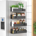 Metal Magnetic Spice Rack for Refrigerator Dark Gray, 4 Pack | Magnetic Shelves Heavy Duty for Fridge in Kitchen, Seasoning Storage Organizer, For Oven Washer and Dryer, For Heavier Items
