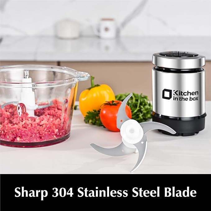 Kitchen in the box Food Processors Meat Grinder 8 Cups, 2 Blades,2 Bowls