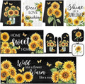 10 Pcs Kitchen Decor and Accessories Set, Sunflower | Floral Farmhouse 4 Dish Towels Kitchen Rugs 2 Oven Mitts 2 Pot Holders, Home Decor for Cooking Baking BBQ Housewarming
