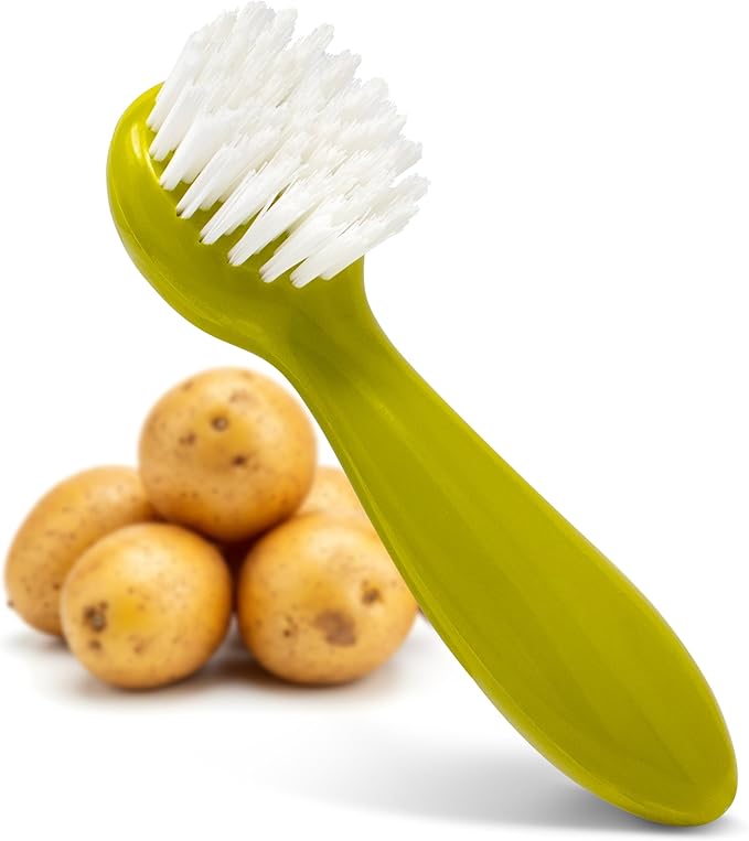 Joie Potato Scrub Brush, Ergonomic Easy Grip Handle, Cleans Fruits and Vegeables of All Types | Ideal for Potatoes and Hard Vegetables, BPA-Free and Top Rack Dishwasher Safe