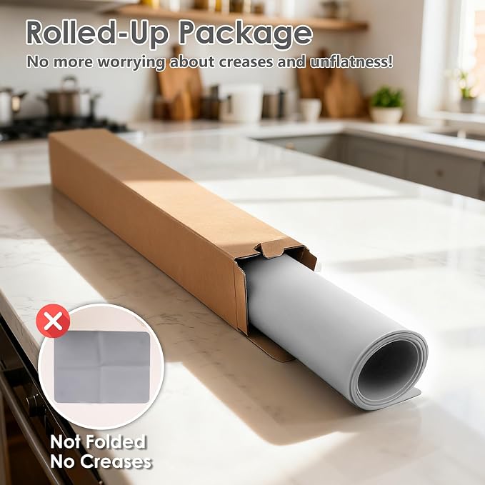 Extra Large Silicone Mat for Resin 36.2" x 24" 2MM Thick Silicone Craft Mat | for Table, Multifunction Silicon Matt for Kitchen Countertop Protector Heat Resistant Placemat by Foepoge(Gray)