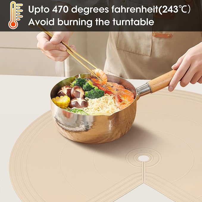 Lazy Susan Shelf Liner,Silicone Lazy Susan Liners for Kitchen Turntables – Non-Slip and Heat-Resistant for Added Convenience 2PCS