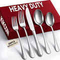 KIKCOIN 20-Pc Silverware Set for 4, Heavy Duty Stainless Steel Flatware Set | Food-Grade Stainless Steel Cutlery Set with a Rust-Resistant, Mirror-Polished Finish; Utensils Set with Knives, Forks, Spoons