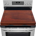 Acacia Wood Stove Top Cover - Electric & Gas Stove - 30"L x 22"W x 2.5"Th Raised Cutting Board with Adjustable Legs & Juice Grooves