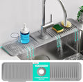 24 Inch Longer Faucet Mat for Kitchen Sink [5° Slope Fast Self-draining]Bathroom Kitchen Sink Splash Guard Silicone Sinks Faucet Mat Splash Guard for Kitchens Sinks Area Tidy Splashs Draining Mats