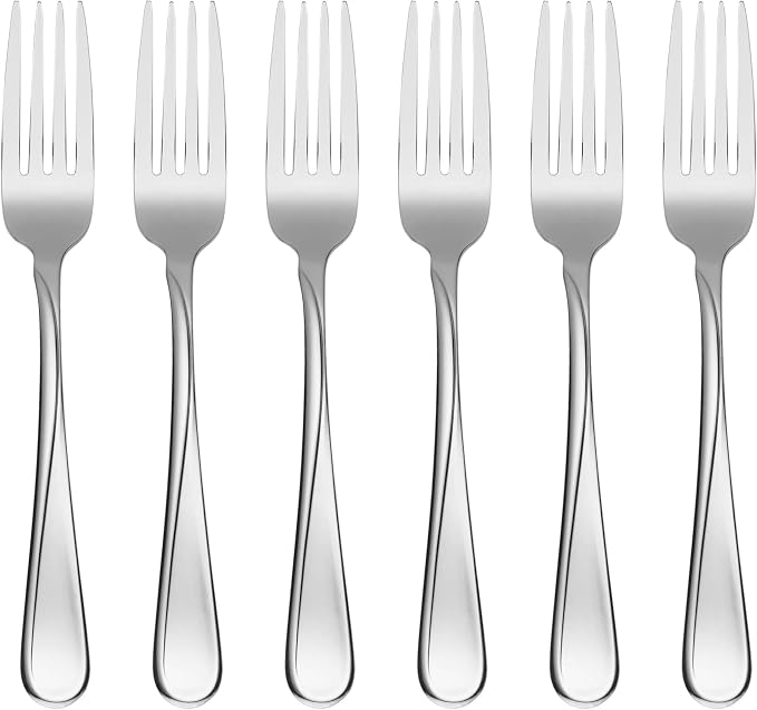 Oneida Flight Dinner Forks Silverware Set for 6, Flatware | mirror finish, dishwasher safe | cutlery set for kitchen and dining, utensil set, heavy duty, kitchen essentials