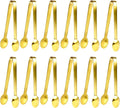 JCREN 12 Pcs Gold Tongs - Stainless Steel Serving Tongs for Food, Appetizers, Desserts - 4.9inch
