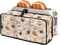 ZDCUSTOM Turkey Print Toaster Cover 2 Slice Coffee Themed Toaster Covers 2 Slice Wide Slot Slim Bread Maker Dust Protector Machine Washable Small Appliance Covers for Kitchen
