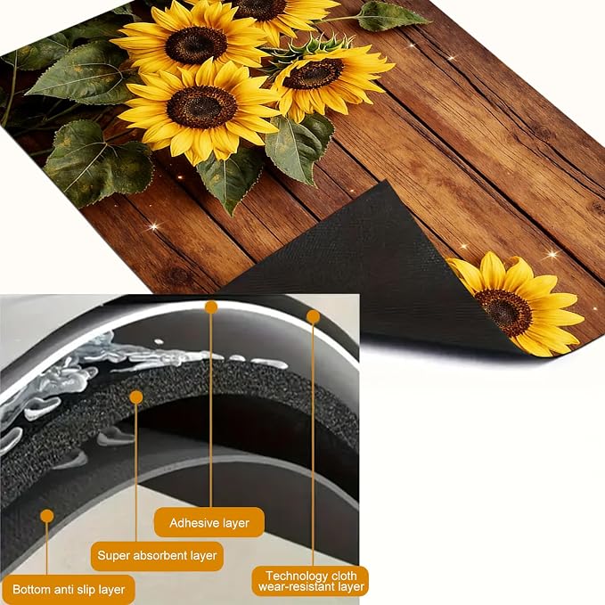 HOMETITUTE Spring Stove Top Cover 28x20 Sunflower Inspirational Heat Resistant