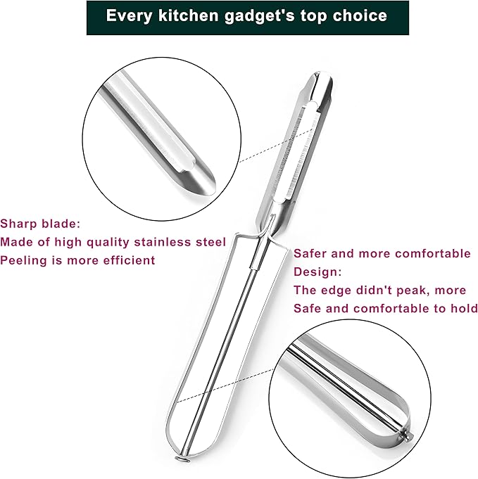 Potato Peelers for Kitchen, 2 Pcs, Just Like Mom's old steel Peeler | for Swivel,Metal,Original,Vegetable,Carrot,left and right handed