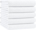 Homaxy 100% Cotton Oversized Waffle Weave Kitchen Towels, 5-Pack, White | 20 x 28 Inches, Ultra Soft Absorbent Dish Towels, Quick Drying Large Cleaning Towels