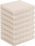 Homaxy 100% Cotton Terry Kitchen Towels, 7 Pack, Beige | Ultra Soft and Absorbent Dish Towels for Kitchen, Suitable for Drying and Washing Dishes