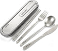 iNKULEER 100% Pure Titanium Travel Cutlery Set | Reusable Utensils with Metal Case | Portable Silverware for Camping, Office, Travel & Outdoor Dining