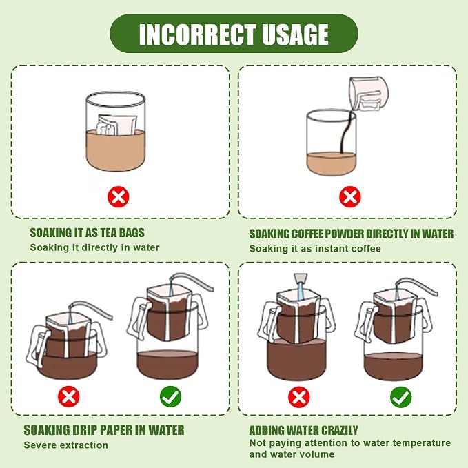 CARGEN 100Pcs Portable Coffee Filter Paper Bags,Hanging Ear Drip Coffee Bag | Single serve disposable pour over, food-grade paper, clean taste, for camping, backpacking, travel, office, home, on the go