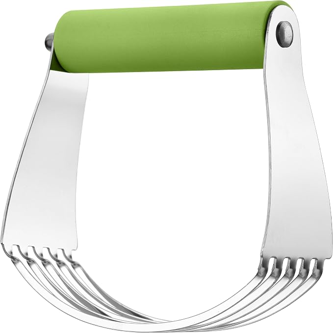 Spring Chef Large Dough Blender For Baking - Durable Pastry Blender - Green | Heavy Duty Dough Mixer Hand Tool w/ Stainless Steel Blades, Professional Pastry Cutter Tool for Easy Mixing, Dishwasher Safe
