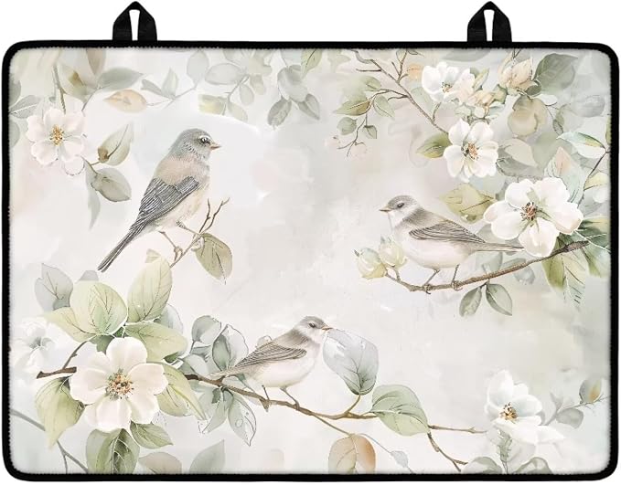 Bird Flower Stove Top Covers for Electric Stove, Fashion Cute Stove Top Cover Protector, Heat Resistant Silicone Stove Mat, Wear Resistant Range Ceramic Gas Burners Mat