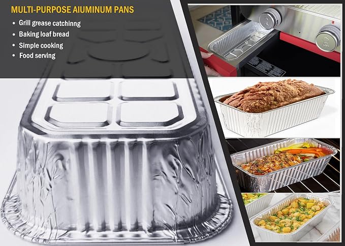Grill Drip Tray Liners for Weber Slate Griddle & Searwood Pellet Grill | 20 Pack Aluminum Drip Pan Also Fits Weber Summit & Genesis II, 11x5” Grease Tray Liner Replacement for Weber 6498/6417