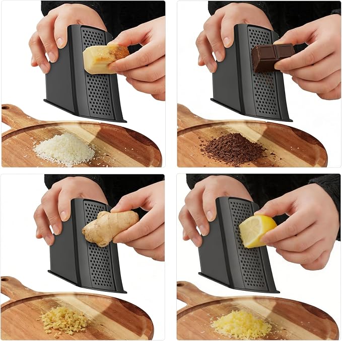Jonscook All-in-1 Safe Mandoline Slicer for Kitchen, Vegetable Slicer with Container, Adjustable Veggie Mandoline, French Fry Cutter, Potato/Tomato/Onion Slicer, Grater/Cleaning Brush (Black Knight)