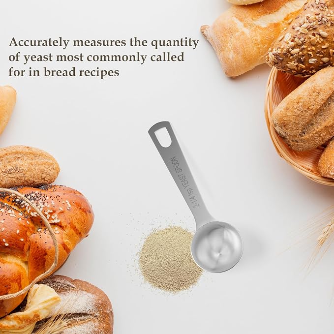 2PCS Yeast Measuring Spoon(2-1/4tsp, 2.25tsp, 0.25oz) | High Precision, Durable Stainless Steel, ‌Rust-Free, Dishwasher-Safe, Easy-Read Marking