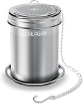 HOUSE AGAIN Tea Infuser, Extra Fine Mesh Tea Strainers for Loose Tea, 18/8 Stainless Steel Tea Strainer with Extended Chain Hook, Tea Steeper for Brew Tea, Spices & Seasonings for Single Cup, 1 Pack