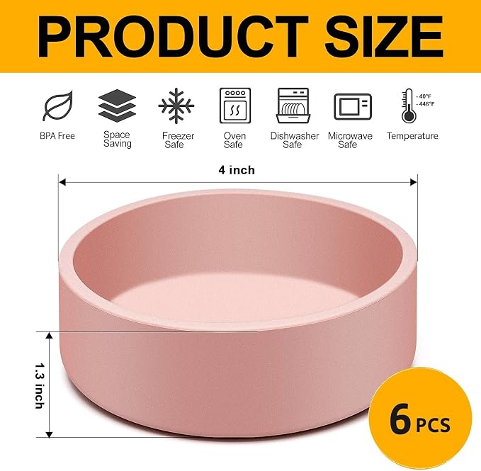 6 Pack Silicone Egg Poacher Microwavable Egg Bowls Individual Microwave Egg Cooker for Air Fryer Oven - Pink
