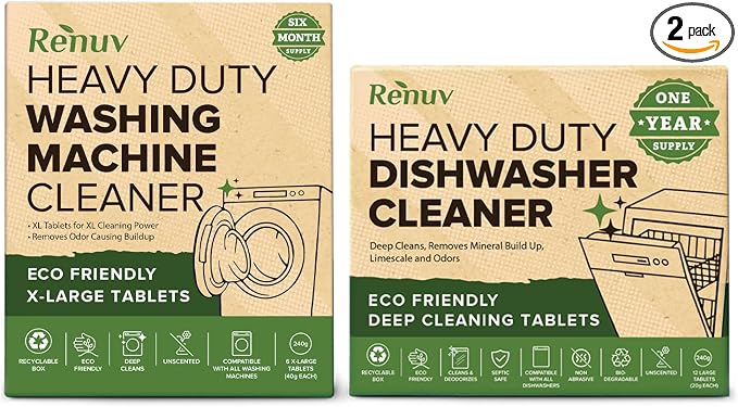 Renuv® Washing Machine Cleaner + Dishwasher Cleaner Bundle
