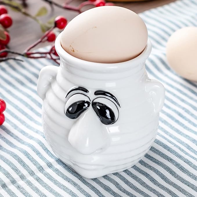 Funny Egg Separator Kitchen Gadget, Cartoon Ceramic Egg White and Yolk Separator Mug, Dishwasher Safe, Creative Gag Gift Fun White Elephent Gift