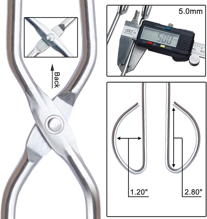 HINMAY Stainless Steel Kitchen Scissor Tongs Set, 2-Piece (10/13 Inch) | Metal Scissor Tongs for Cooking, Grilling, Serving, and Barbecue