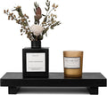 Wood Bathroom Tray Farmhouse Decor Kitchen Soap Holder, 10"x4.5" Black | Waterproof, Lightweight, Easy Clean, Small Wooden Riser Pedestal Stand Accessories for Office Desk, Vanity, Counter, Sink