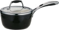 Tramontina Ceramica Deluxe 1.5-Quart Sauce Pan with Glass Lid | Ceramic Non Stick Small Saucepan, Oven-Safe, Metallic Black