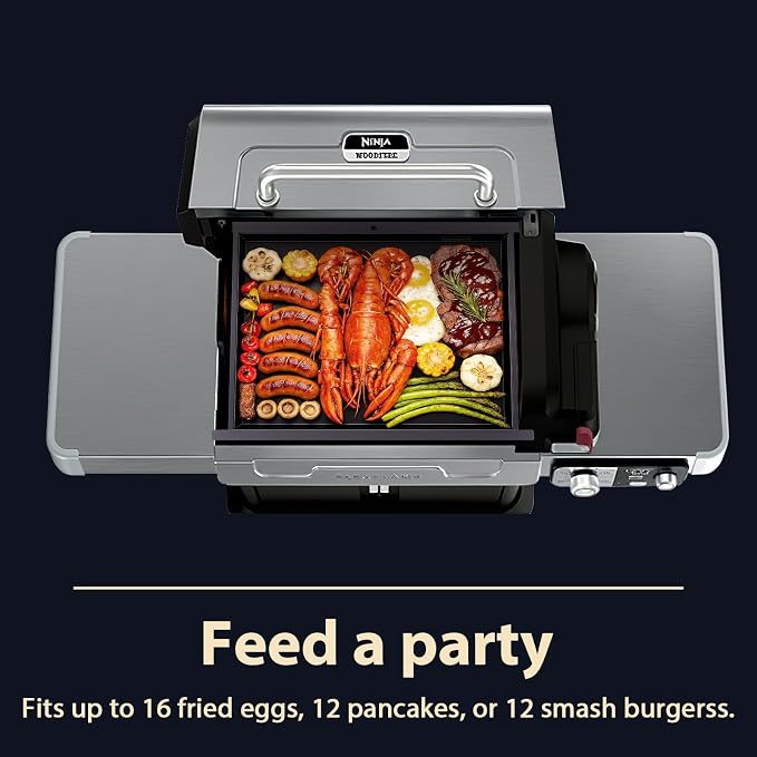 Utheer Full Griddle Plate for Ninja FlexFlame PG300, Nano Ceramic Nonstick | Full-size griddle insert with grease drain design, provides flat top cooking for BBQ, breakfast and camping meals