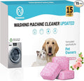 Washing Machine Cleaner,Formulated for Pet Owners,Pink 15 Pack | 1+Year Supply,Compatible with HE, Top & Front Load Washer,Septic Safe,Fresh Scent,Removes Residue,Remove Stubborn Pet Hair