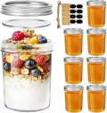 ComSaf 16 oz Wide Mouth Mason Jars Bulk Set, 8 Pack Jars with Lids | BPA-Free Materials, Clear Body, Salad Prep, Pickles, Overnight Oats, Honey, Candle Making, Wedding Favors