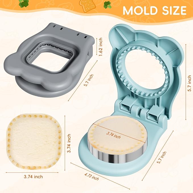 Sandwich Cutters for Kids Lunch, Breakfast Crustless Sandwich Maker | Sandwich Cutter and Sealer Circle Cookie Cutter Bread Decruster Lunch Box Accessories for Kids Children Adults