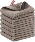 Nialnant 6 Pack KitchenTowels,Super Absorben & Soft Dish Towels for Drying Dishes,Kitchen Gadgets,Cleaning Rags,Hand Towels-13 x 28 Inch,Brown