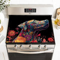 Colorful Dog Stove Top Cover 28.35x20.47 in Non Slip Mat | Heat Resistant Cooktop Protector Mat with Non-Slip Backing, Scratch Protection and Countertop Drying Mat.