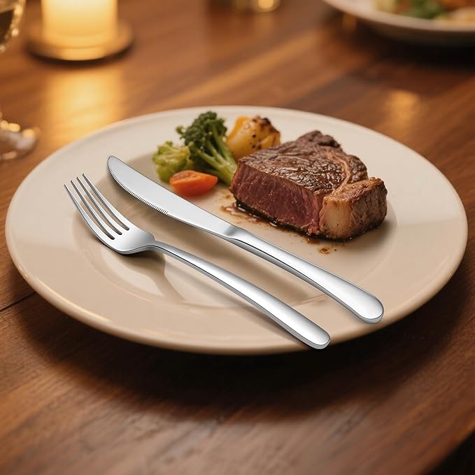 HaWare Heavy Duty Silverware Set, 60-Piece Stainless Steel Flatware for 12