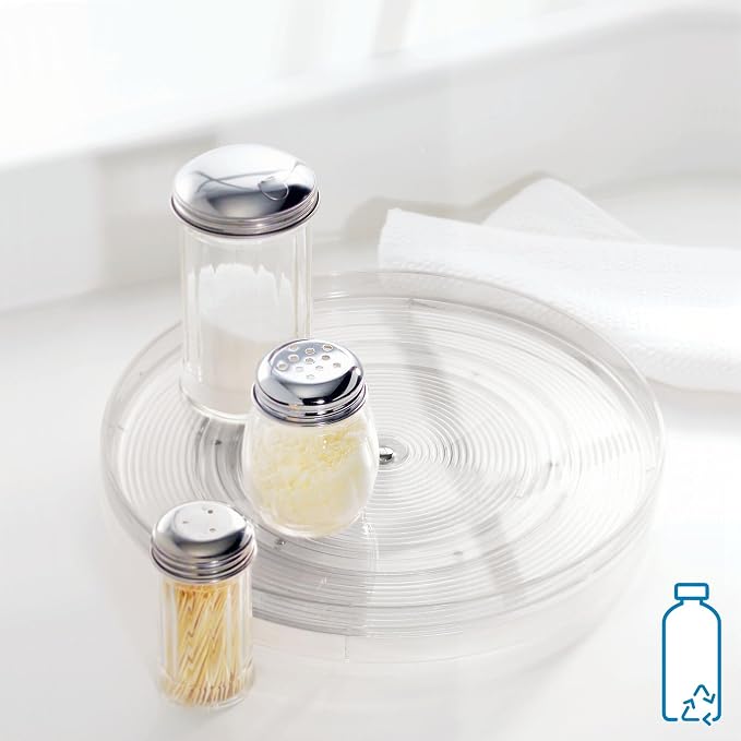 iDesign Plastic Lazy Susan Turntable Organizer, Clear | Kitchen Storage, Pantry Organizer