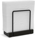 Wican Napkin Holder for Table, Bamboo Iron Standing Napkin Dispenser | Kitchen Dining Farmhouse Cocktail Picnic Bar Rustic Wood Holders, Paper Mail Bills, Suitable All Dining Room Decors, Black