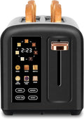 SEEDEEM 2-Slice Touchscreen Toaster, Stainless, 7 Shade, 1350W, Black