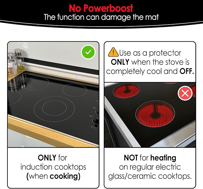 Extra-Large Translucent Induction Cooktop Protector Cover Mat 20.4" x 30.7 "(Magnetic) | 230°C (450℉) Heat-Resistant | Range Covers for Electric Stove | Multi-Use Silicone Mat (TSMGTS5)