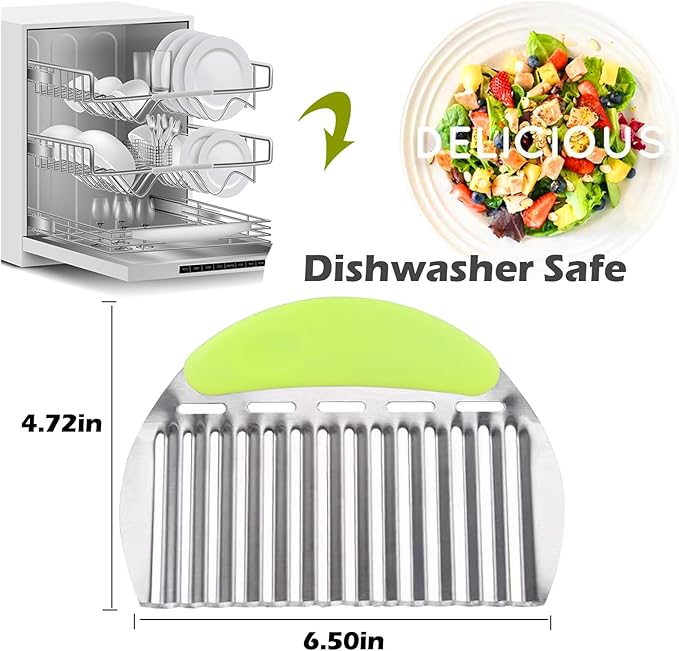 JAYVAR Large Crinkle Cutter French Fry Cutter, Potato Wavy Chopper | Stainless Steel Vegetable Crinkle Cutting, Large Wave Slicer, Onion Chopping Tool with Handle